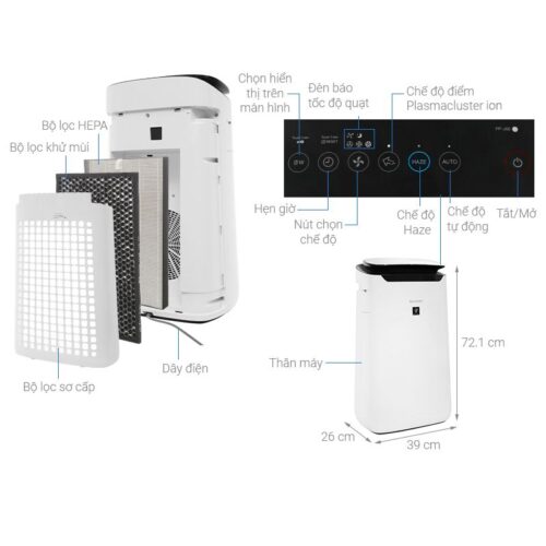 Máy tạo ion và lọc khí Sharp FP-J60E-W 2 Chi tiết máy tạo ion và lọc khí Sharp FP-J60E-W