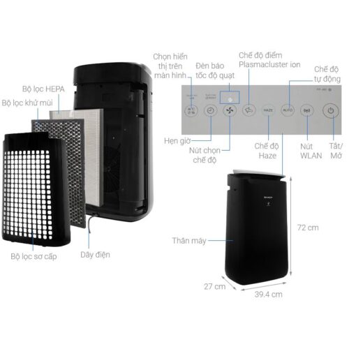 Máy tạo ion và lọc khí Sharp FP-J80EV-H 3 Chi tiết máy tạo ion và lọc khí Sharp FP-J80EV-H