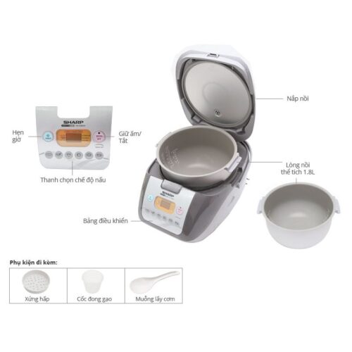 Nồi cơm điện 1.8L SHARP KS-COM19V 2 Chi tiết nồi cơm điện 1.8L SHARP KS-COM19V