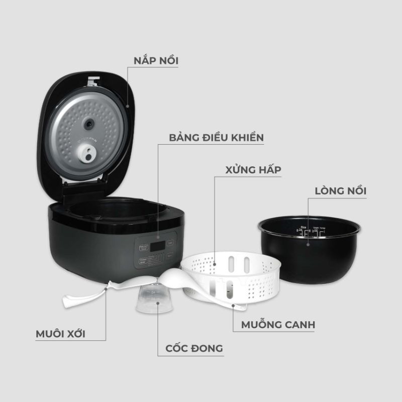 Chi tiết nồi cơm điện cao tần 1.5L Hawonkoo RCH-152-IH-CF Chi tiết nồi cơm điện cao tần 1.5L Hawonkoo RCH-152-IH-CF