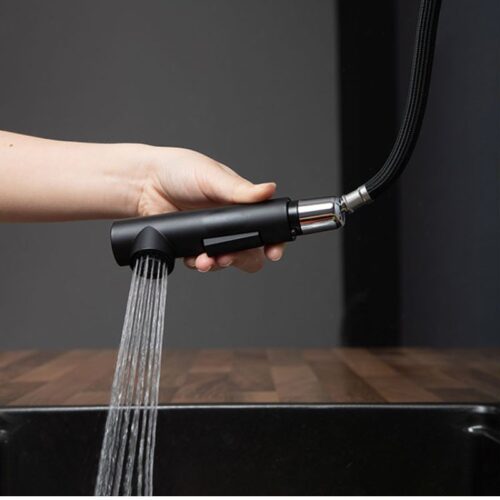 Vòi rửa bát nóng lạnh Kluger KLF0001B có dây rút 4 Ảnh vòi rửa bát nóng lạnh Kluger KLF0001B có dây rút