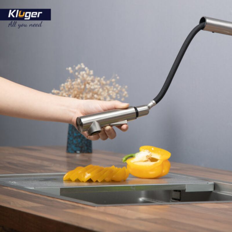 Ảnh vòi rửa bát nóng lạnh Kluger KLF0001S có dây rút Ảnh vòi rửa bát nóng lạnh Kluger KLF0001S có dây rút