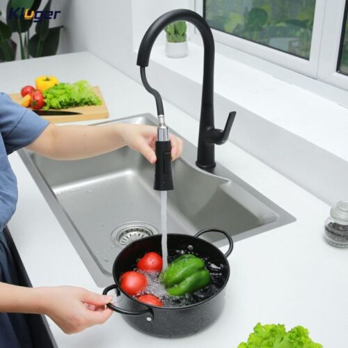 Vòi rửa bát nóng lạnh Kluger KLF0002B có dây rút 3 Ảnh vòi rửa bát nóng lạnh Kluger KLF0002B có dây rút