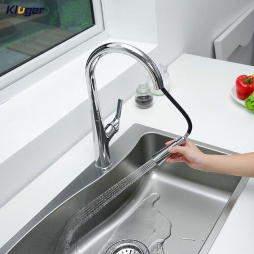 Vòi rửa bát nóng lạnh Kluger KLF0002C có dây rút 3 Ảnh vòi rửa bát nóng lạnh Kluger KLF0002C có dây rút
