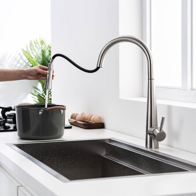 Ảnh vòi rửa bát nóng lạnh Kluger KLF0009S có dây rút Ảnh vòi rửa bát nóng lạnh Kluger KLF0009S có dây rút
