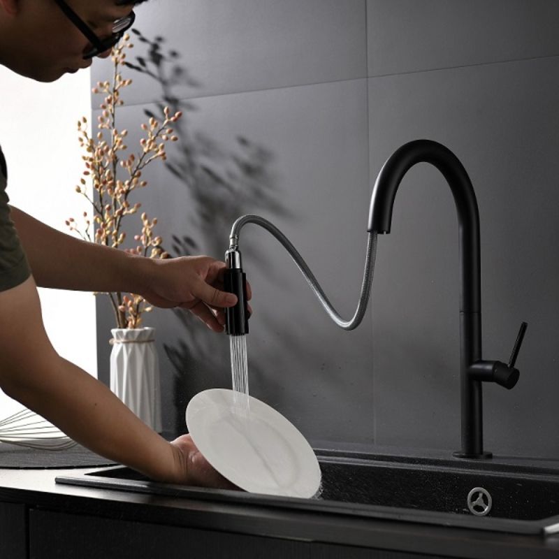 Ảnh vòi rửa bát nóng lạnh Kluger KLF0010B có dây rút Ảnh vòi rửa bát nóng lạnh Kluger KLF0010B có dây rút