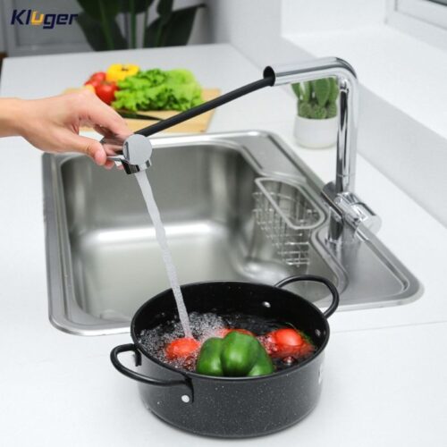 Vòi rửa bát nóng lạnh Kluger KLF0013C có dây rút 3 Ảnh vòi rửa bát nóng lạnh Kluger KLF0013C có dây rút