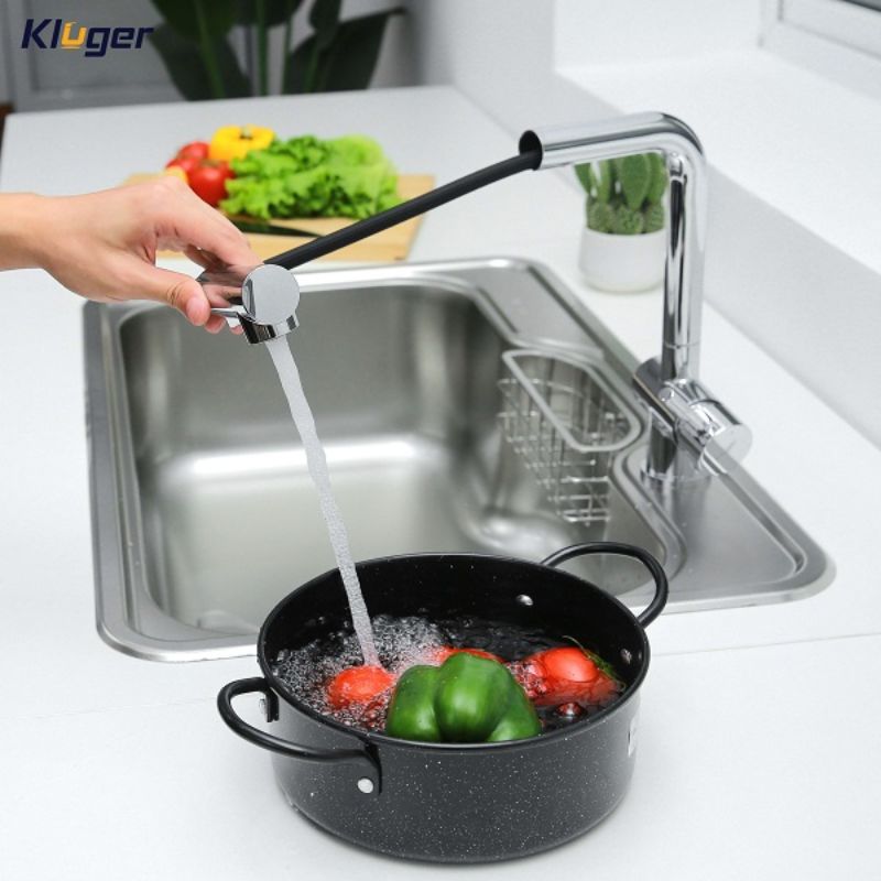 Ảnh vòi rửa bát nóng lạnh Kluger KLF0013C có dây rút Ảnh vòi rửa bát nóng lạnh Kluger KLF0013C có dây rút