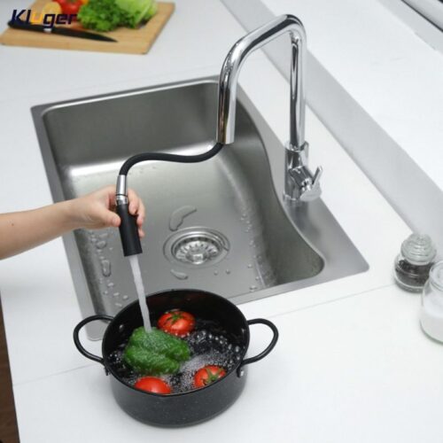 Vòi rửa bát nóng lạnh Kluger KLF0015C có dây rút 3 Ảnh vòi rửa bát nóng lạnh Kluger KLF0015C có dây rút
