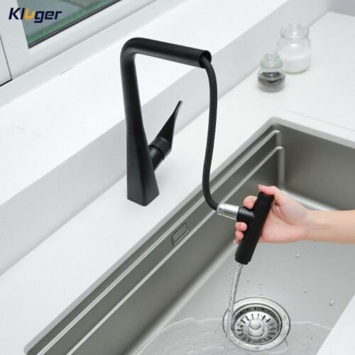 Vòi rửa bát nóng lạnh Kluger KLF0016B có dây rút 3 Ảnh vòi rửa bát nóng lạnh Kluger KLF0016B có dây rút