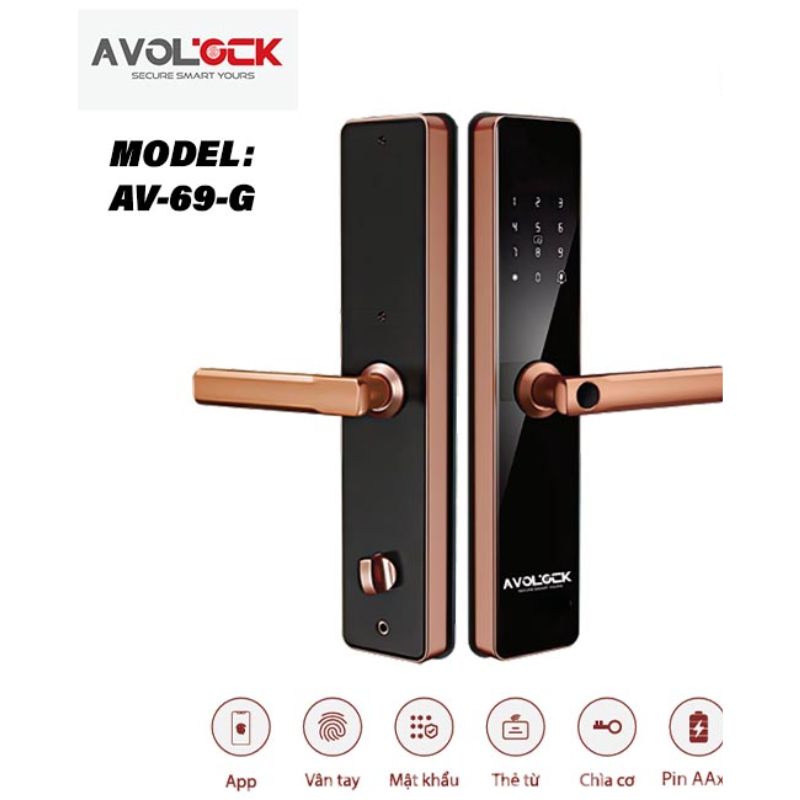 Khóa cửa điện tử Avolock AV-69-G Khóa cửa điện tử Avolock AV-69-G