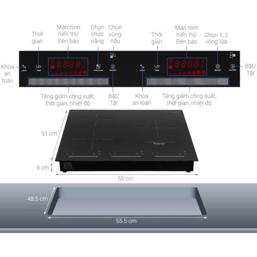 Bếp từ kết hợp hồng ngoại Junger 3 vùng nấu CEJ-300-IIF lắp âm 4 Kích thước bếp từ kết hợp hồng ngoại Junger 3 vùng nấu CEJ-300-IIF lắp âm