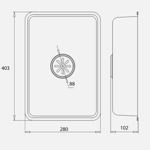 Chậu rửa nhỏ inox Kluger KSWB-402FS 5 Kích thước chậu rửa nhỏ inox Kluger KSWB-402FS