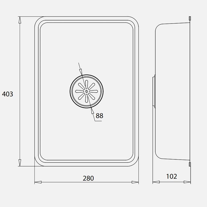 Kích thước chậu rửa nhỏ inox Kluger KSWB-402FS Kích thước chậu rửa nhỏ inox Kluger KSWB-402FS