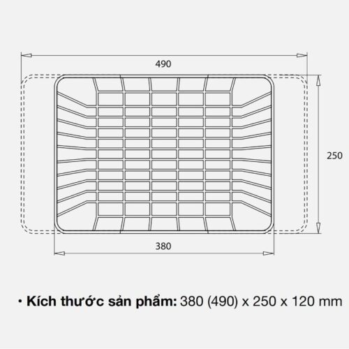 Giỏ để đồ inox Kluger KB-601S 4 Kích thước giỏ để đồ inox Kluger KB-601S