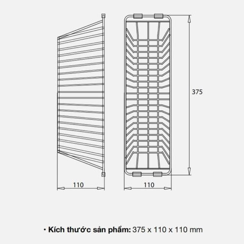 Giỏ để đồ inox Kluger KB-603 3 Kích thước giỏ để đồ inox Kluger KB-603