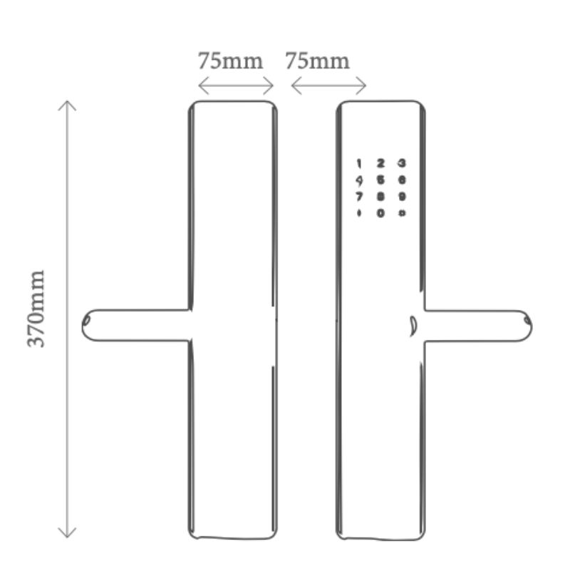 Kích thước khoá cửa thông minh Avolock AV-64-B Kích thước khoá cửa thông minh Avolock AV-64-B