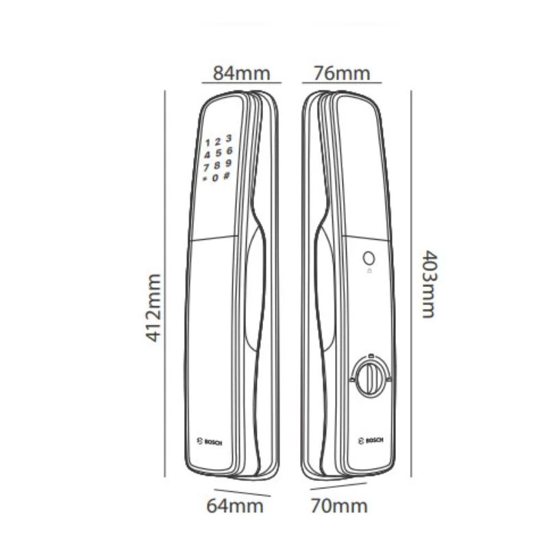 Kích thước khóa cửa thông minh Bosch EL800VX EU Gray Kích thước khóa cửa thông minh Bosch EL800VX EU Gray