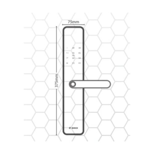 Khóa cửa vân tay Bosch ID40 EU Gray 3 Kích thước khóa cửa vân tay Bosch ID40 EU Gray