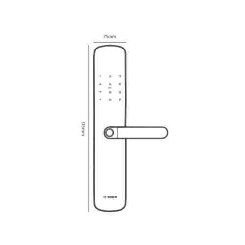 Khóa cửa vân tay Bosch ID60 EU Gray 4 Kích thước khóa cửa vân tay Bosch ID60 EU Gray