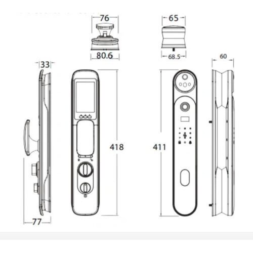 Khóa thông minh Avolock AL-79FRVT-B 3 Kích thước khóa thông minh Avolock AL-79FRVT-B