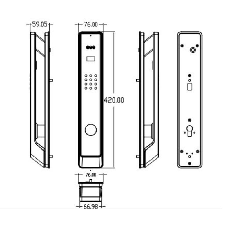 Kích thước khóa thông minh Avolock AL-80FRVT-B Kích thước khóa thông minh Avolock AL-80FRVT-B