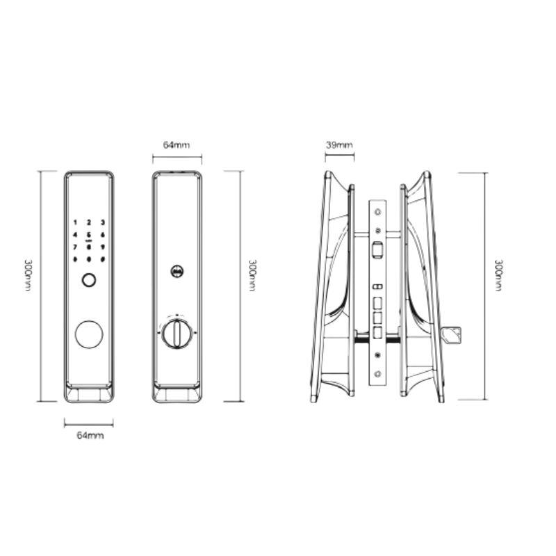 Kích thước khóa thông minh Avolock AL-81SRVT-B Kích thước khóa thông minh Avolock AL-81SRVT-B