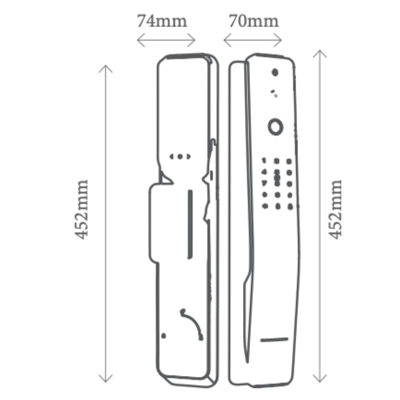 Kích thước khóa thông minh Avolock AL-85FRVT-B Kích thước khóa thông minh Avolock AL-85FRVT-B