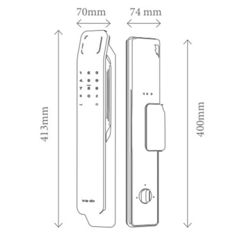 Kích thước khóa thông minh Avolock AL-89FRV-B Kích thước khóa thông minh Avolock AL-89FRV-B