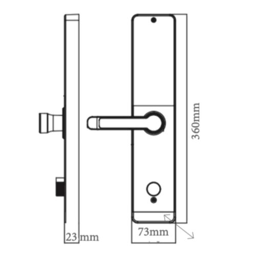 Khóa cửa thông minh Avolock AV-66-B 4 Kích thước khóa cửa thông minh Avolock AV-66-B