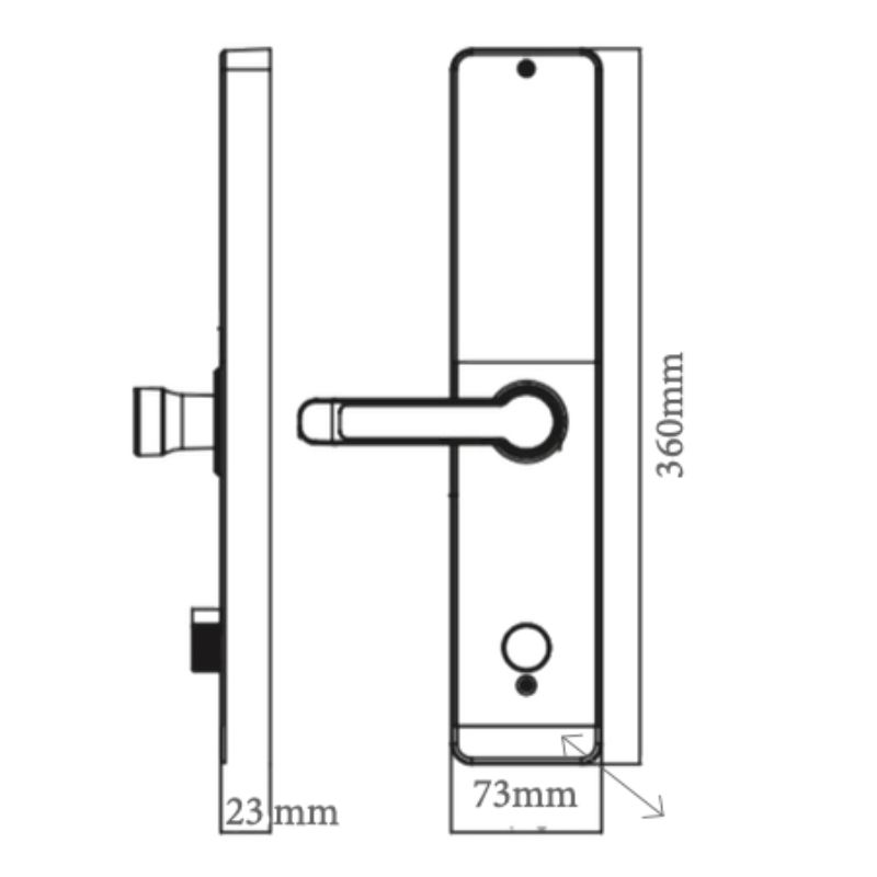Kích thước khóa cửa thông minh Avolock AV-66-B Kích thước khóa cửa thông minh Avolock AV-66-B