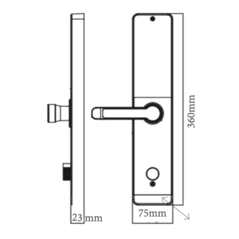 Kích thước khóa thông minh Avolock AV-68-B Kích thước khóa thông minh Avolock AV-68-B