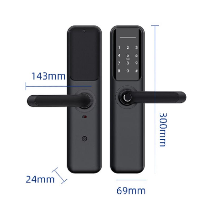 Kích thước khóa cửa vân tay Avolock AV-63-Black Kích thước khóa cửa vân tay Avolock AV-63-Black