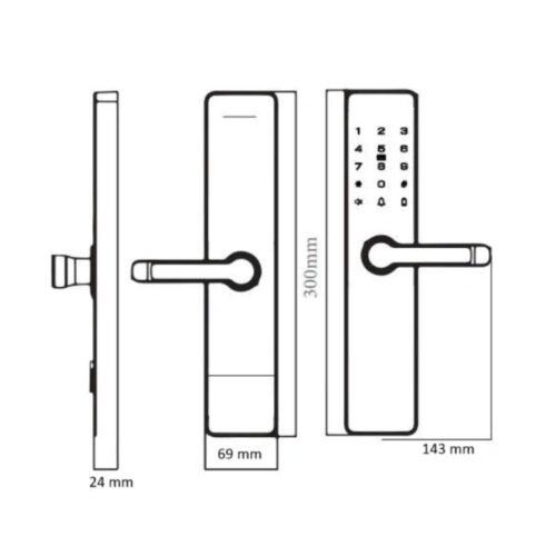 Khóa cửa vân tay Avolock AV-63-Grey 3 Kích thước khóa cửa vân tay Avolock AV-63-Grey