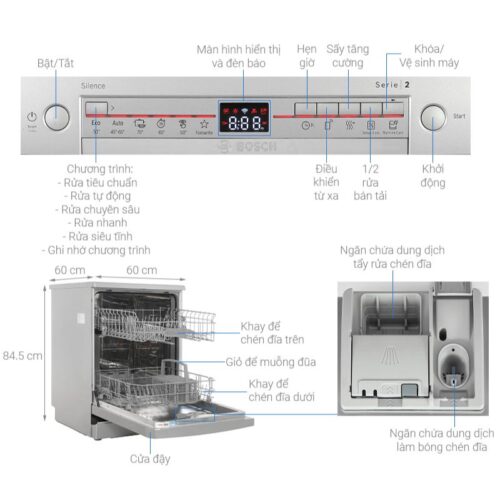 Máy rửa bát độc lập Bosch SMS2HTI79E 3 Kích thước máy rửa bát độc lập Bosch SMS2HTI79E