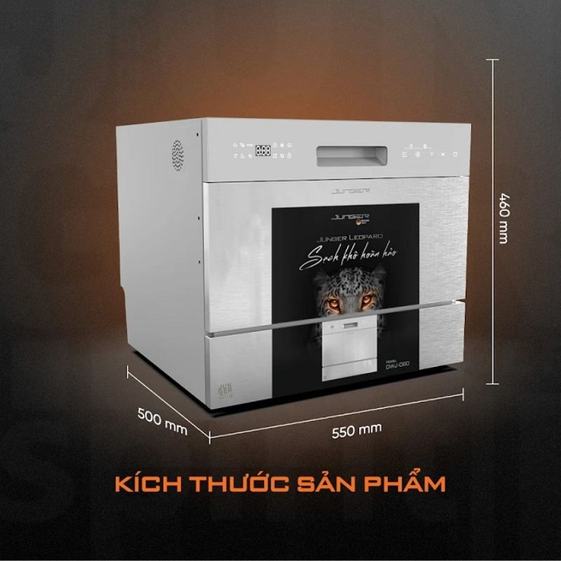 Kích thước máy rửa bát mini Junger Model DWJ-060 Kích thước máy rửa bát mini Junger Model DWJ-060