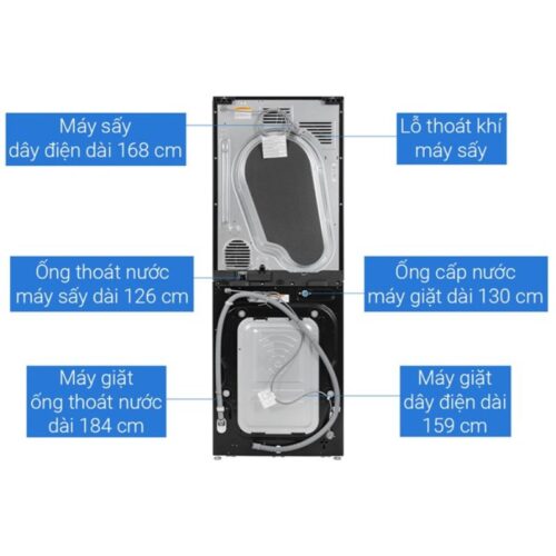 Tháp giặt sấy LG WT1410NHE ABBPEVN 3 Mặt sau tháp giặt sấy LG WT1410NHE ABBPEVN