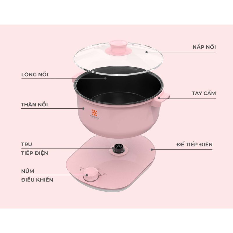 Thiết kế nồi lẩu điện Hawonkoo HEH-100-PK Thiết kế nồi lẩu điện Hawonkoo HEH-100-PK