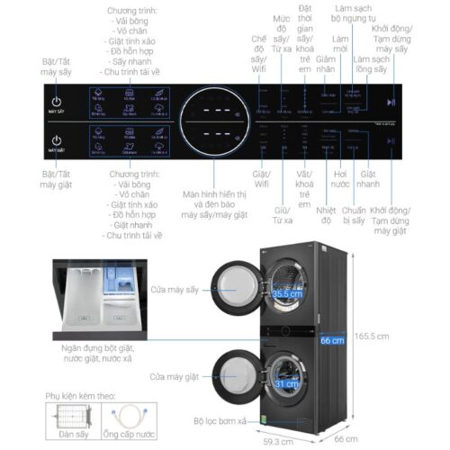 Tháp giặt sấy LG WT1410NHB APBPEVN 4 Thông số máy giặt sấy LG WT1410NHB APBPEVN