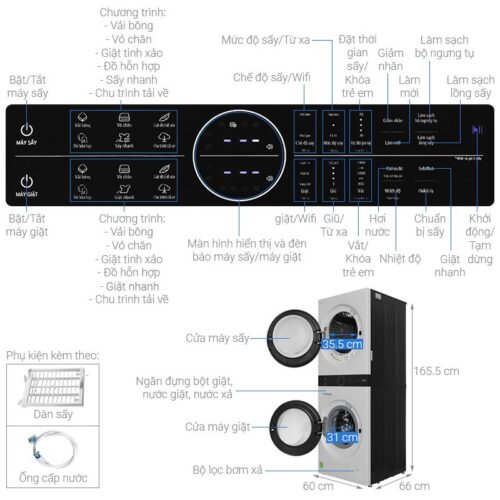 Tháp giặt sấy LG WT1410NHE ABBPEVN 4 Thông số tháp giặt sấy LG WT1410NHE ABBPEVN