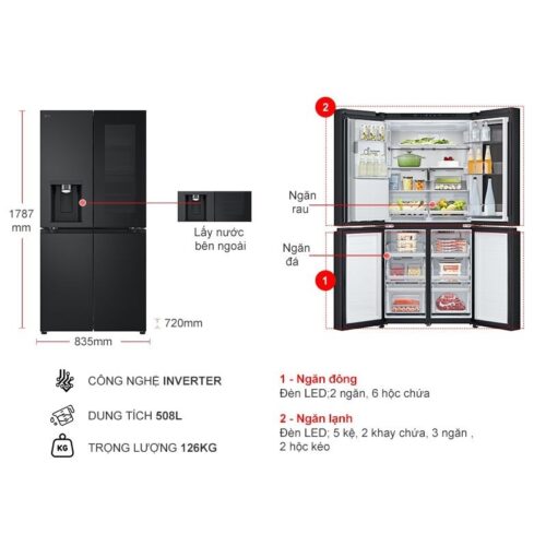 Tủ lạnh LG LFI50BLMAI AEPPEVN 4 Thông số tủ lạnh LG LFI50BLMAI AEPPEVN