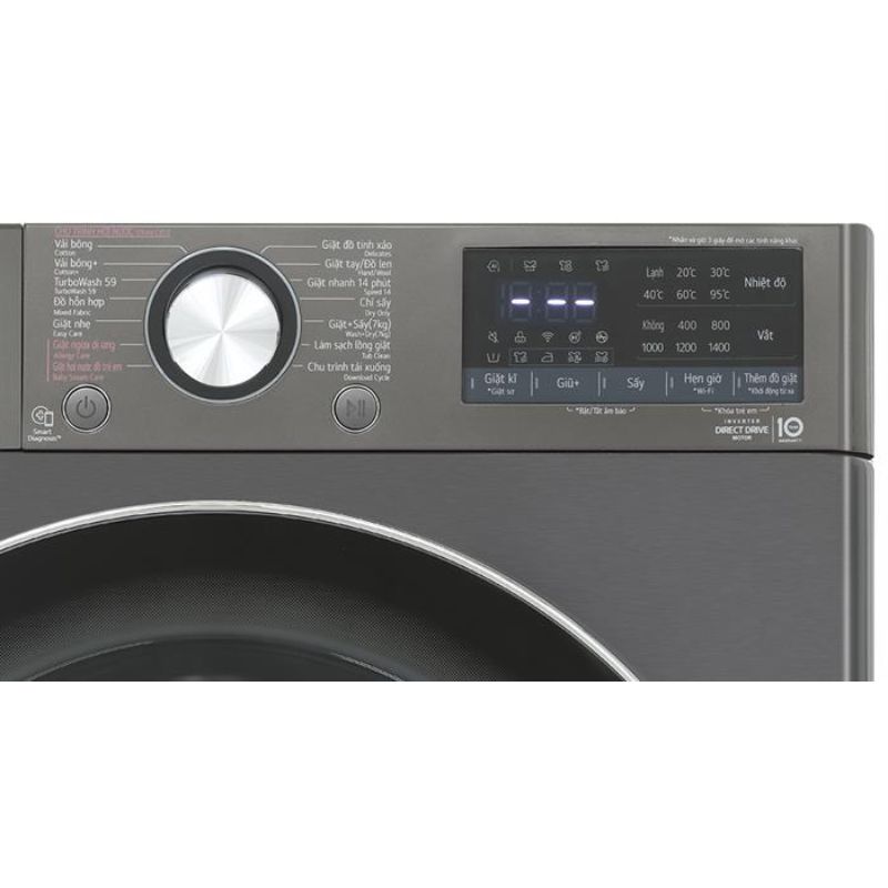 Bảng điều khiển máy giặt sấy LG giặt 11 kg – sấy 7 kg FV1411D4B Bảng điều khiển máy giặt sấy LG giặt 11 kg – sấy 7 kg FV1411D4B