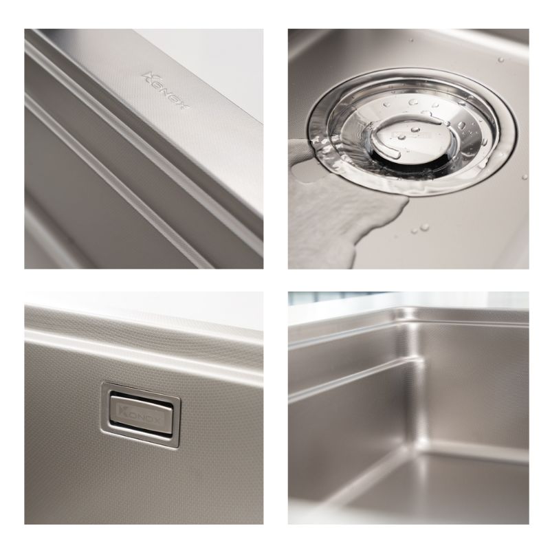 Chi tiết chậu rửa bát inox 1 hố Konox Workstation Sink KN8048TS Dekor Chi tiết chậu rửa bát inox 1 hố Konox Workstation Sink KN8048TS Dekor