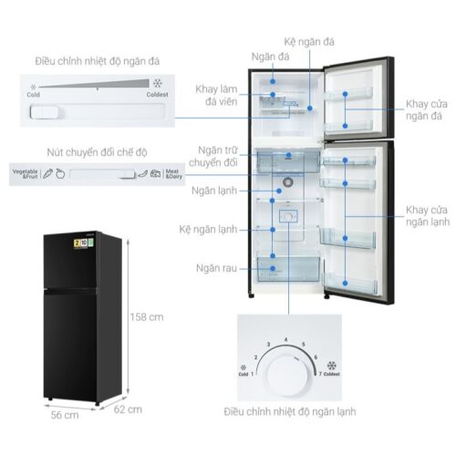 Tủ lạnh 2 cánh 240 lít Hitachi HRTN5255 4 Chi tiết tủ lạnh 2 cánh 240 lít Hitachi HRTN5255