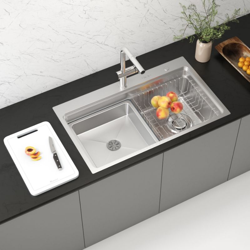 Ảnh chậu rửa bát inox 1 hố Konox Workstation Sink KN8048TS Dekor Ảnh chậu rửa bát inox 1 hố Konox Workstation Sink KN8048TS Dekor