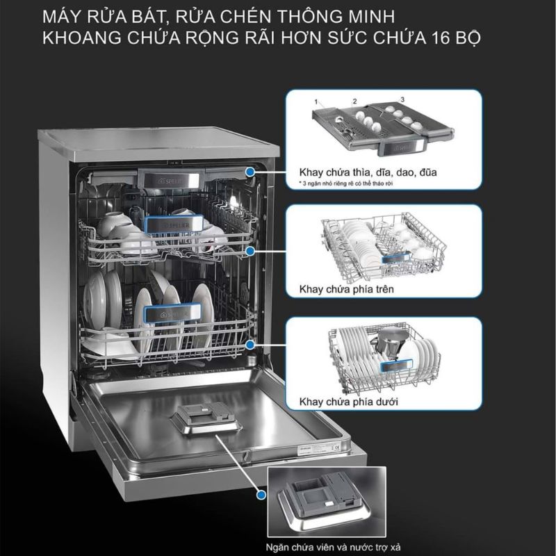 Khay máy rửa bát độc lập Spelier SP 16DWKT/G Khay máy rửa bát độc lập Spelier SP 16DWKT/G