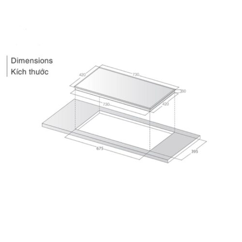 Bếp điện từ đôi Lorca LCI 886 Pro lắp âm 5 Kích thước bếp điện từ đôi Lorca LCI 886 Pro lắp âm