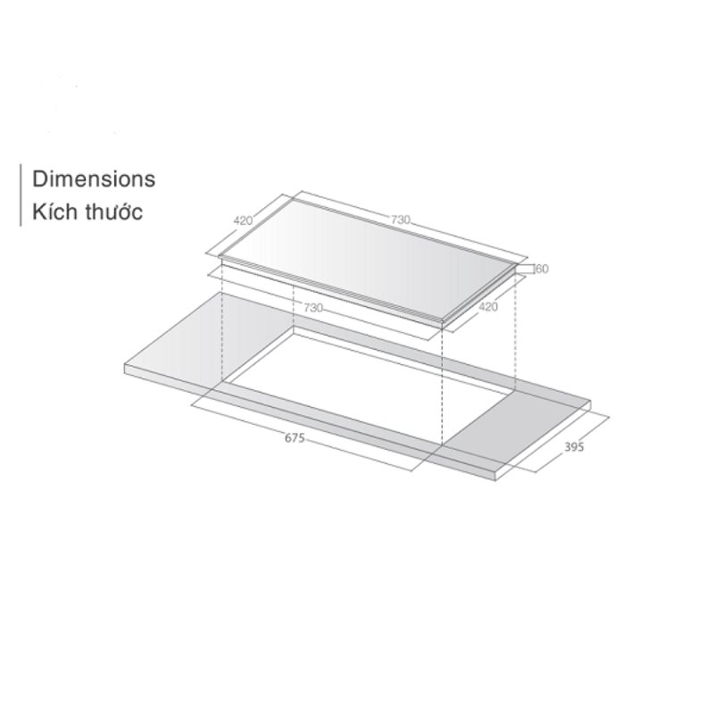 Kích thước bếp điện từ đôi Lorca LCI 886 Pro lắp âm Kích thước bếp điện từ đôi Lorca LCI 886 Pro lắp âm