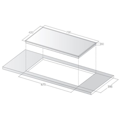 Bếp điện từ đôi Lorca TA 1006EC PLus 4 Kích thước bếp điện từ đôi Lorca TA 1006EC PLus