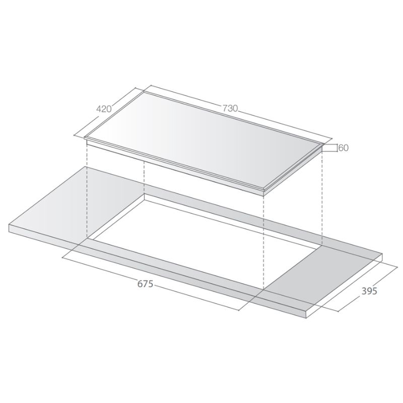 Kích thước bếp điện từ đôi Lorca TA 1006EC PLus Kích thước bếp điện từ đôi Lorca TA 1006EC PLus